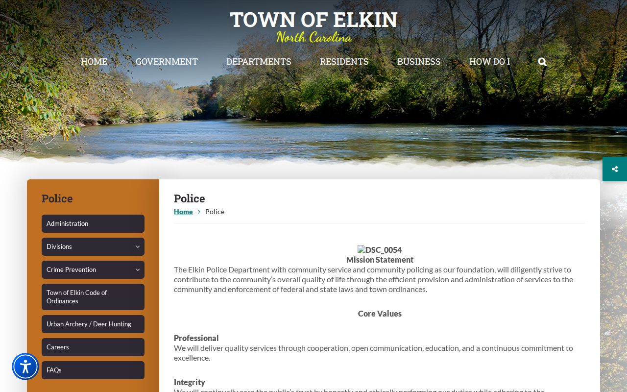 Elkin Police official department path